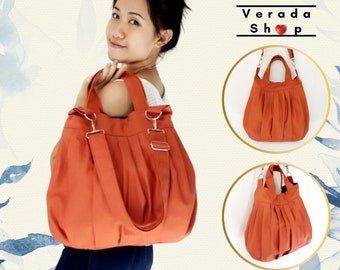 Handbags,Canvas Bag,Shoulder bag,Hobo bagHobo bag,Tote Messenger bag,Purse Handbag Everyday bag, Burnt Orange  Catie