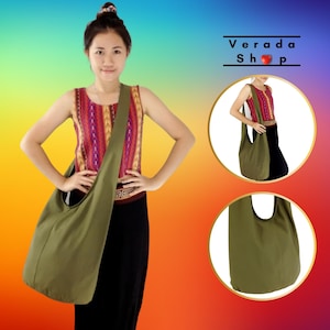 Handtaschen,Canvas Bag,Schultertasche,Sling bag,Hobo bag,Boho bag,Messenger bag,Stofftasche, Crossbody bag Geldbörse Olive