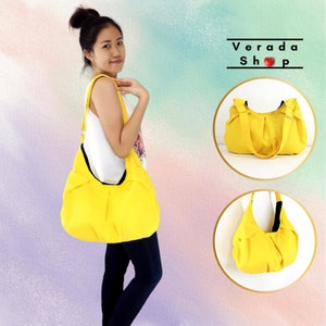 Handbags,Cotton bag Canvas Bag,Diaper bag,Shoulder bag,Hobo bag,Tote bag,Messenger bag,Purse Everyday bag, Yellow  Gna2