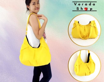 Handbags,Cotton bag Canvas Bag,Diaper bag,Shoulder bag,Hobo bag,Tote bag,Messenger bag,Purse Everyday bag, Yellow  Gna2