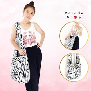 Women bag,Handbags,Cotton bag Hippie bag,Hobo bag,Boho bag,Shoulder bag,Sling bag,Messenger bag,Tote bag,Crossbody bag Purse Black&White