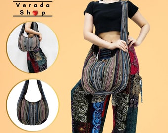 Thai Woven Bag,Handbags,Purse Tote Cotton Bag,Hippie bag,Hobo bag,Boho Crossbody bag Shoulder bag,Women bag,Short & Long Strap (WF321)