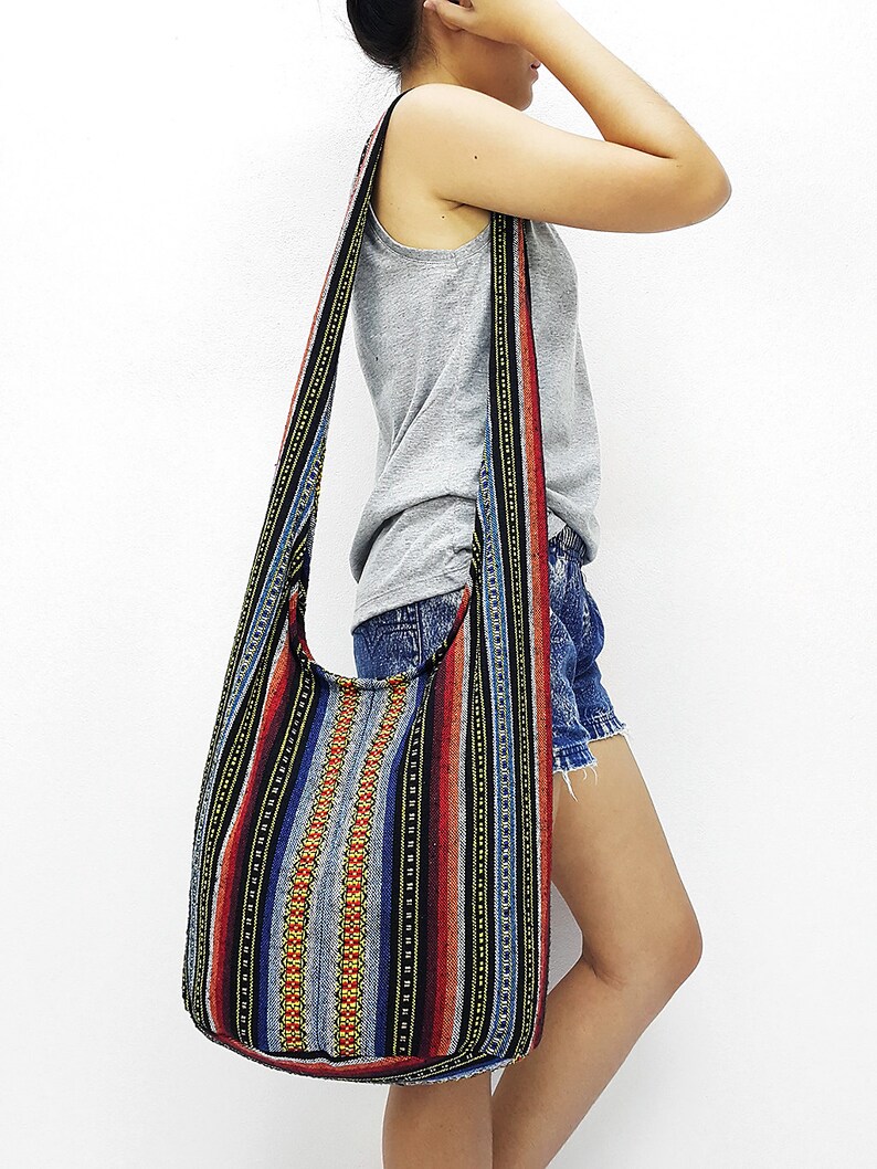 Woven Cotton Bag Hippie Bag Hobo Boho Bag Shoulder Bag Sling Etsy