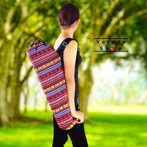 Handmade Yoga Mat Bag,Yoga Bag,Sports Bags,Tote Yoga Sling bag,Pilates Bag,Pilates Mat Bag,Woven Yoga Bag,Women bag,Woven Cotton bag (FF4)
