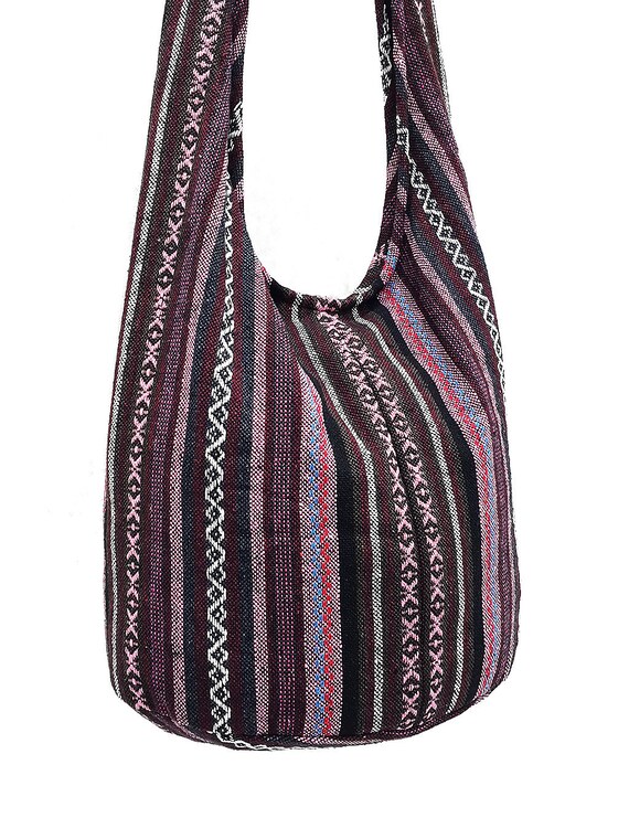 Womens Hippie Boho Woven Cotton Cross Body Sling Shoulder Bag Casual Tote Premium Quality
