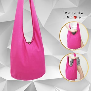 Women bag,Handbags,Thai Cotton bag Hippie bag,Hobo bag,Boho bag,Shoulder bag,Sling bag,Messenger bag,Tote bag,Crossbody bag Purse Hot Pink