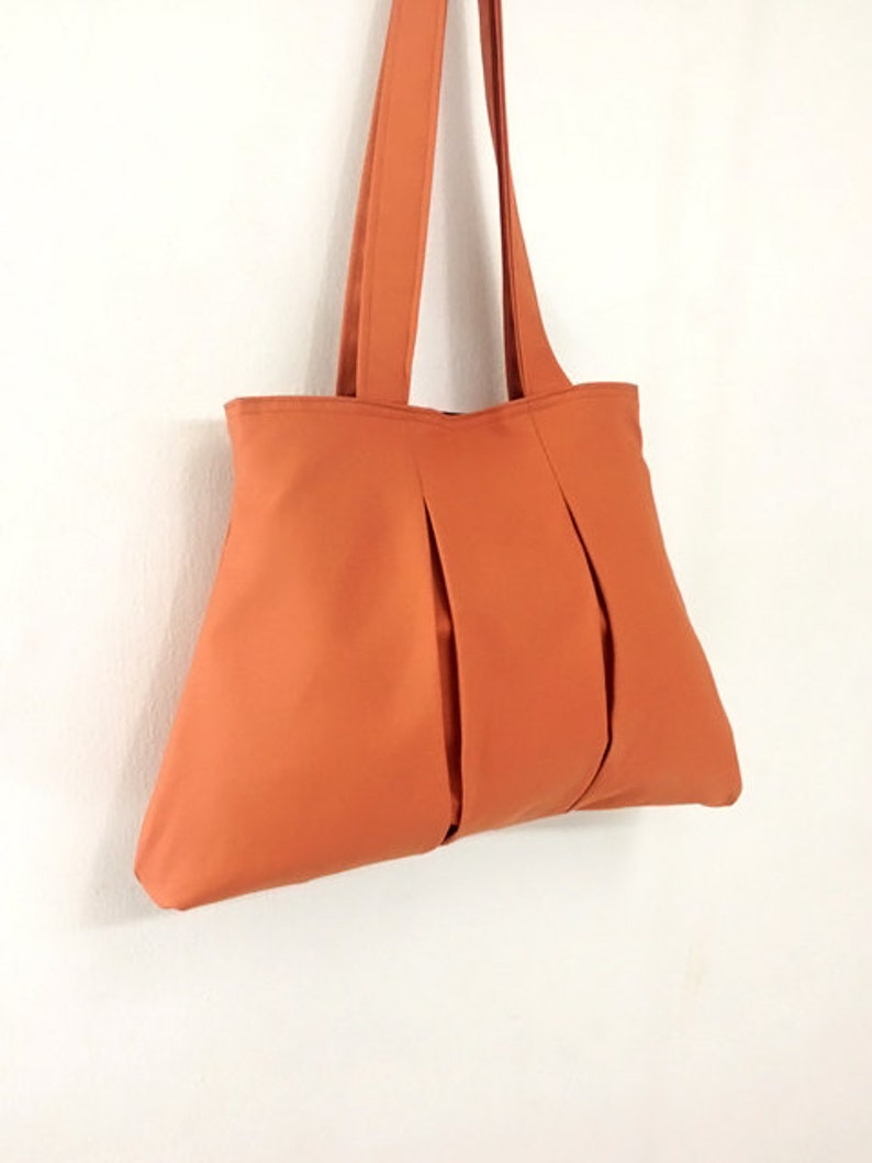 Handbags,Cotton bag Canvas bag diaper bag Shoulder bag,Hobo bag,Tote bag,Purse Everyday bag,Double Straps Burnt Orange Diana image 3