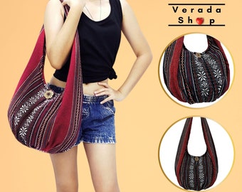 Woven Bag Handbags,Purse Tote Thai Cotton Bag,Tribal bag,Hippie bag,Hobo bag,Boho bag,Shoulder bag,Women bag,Everyday bag,Short Strap (WF68)