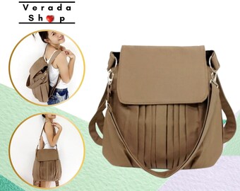 Handbags,Canvas Bag,Shoulder bag,Hobo bagHobo bag,Tote bag,Messenger bag,Purse Backpack Everyday bag, Khaki  Zinnia