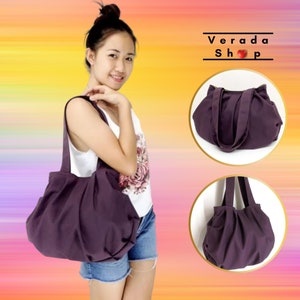 Handbags,Canvas Bag,Shoulder bag,Hobo bagHobo bag,Tote bag,Purse Everyday bag,Double Straps  Purple  Grace