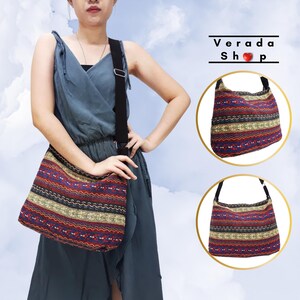 Woven Bag Cotton Purse Tote Women bag,Hippie bag,Hobo bag,Boho bag,Shoulder bag,Handbags,Crossbody Bag,Sling Bag Messenger Bag - SBS18
