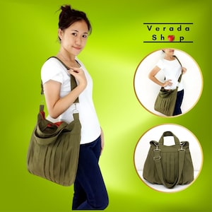 Handbags,Bag Canvas Bag,Diaper bag,Shoulder bag,Hobo bag,Tote bag,Messenger Purse,Everyday bag, Olive Green  Martha