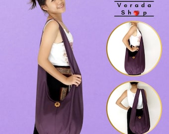 Handtaschen,Canvas Bag,Schultertasche,Sling bag,Hobo bag,Boho Tasche Messenger bag,Tote bag,Crossbody Purse Purple