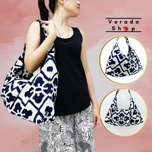 Thai Cotton Bag,Women bag,Tote Hippie bag,Hobo bag,Boho bag,Shoulder bag,Handbags,Cross Body Bag Purse Sling Bag Messenger Bag Indigo - CBL1