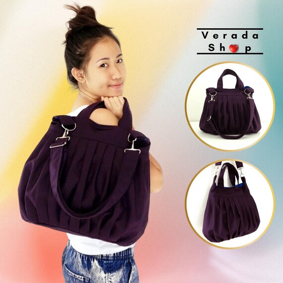 Dark purple handbags sale