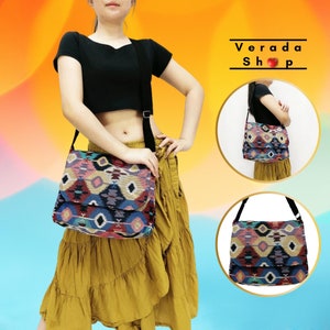 Woven Cotton Messenger Bag Hippie Crossbody Purse Tote Hobo Boho Shoulder bag,Women Handbags,Sling Bag MSB