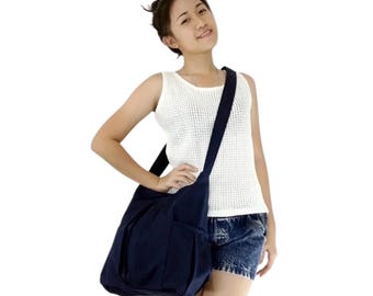Verada-Dark Gray Canvas Hobo Bag: Everyday Shoulder Bag Paula