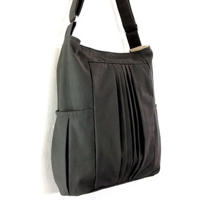 Handbags,Cotton bag Canvas Bag,Diaper bag,Shoulder bag,Hobo bag,Tote bag,Messenger Purse,Everyday bag, Dark Gray Paula image 2