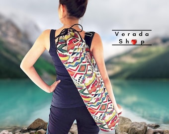 Bolsa para esterilla de yoga Verada de algodón tejido a mano: Correa ajustable WF47