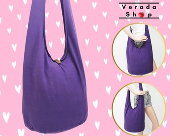 Women bag,Handbags,Thai Cotton bag Hippie bag,Hobo bag,Boho bag,Shoulder bag,Sling bag,Messenger bag,Tote bag,Crossbody bag Purse Violet