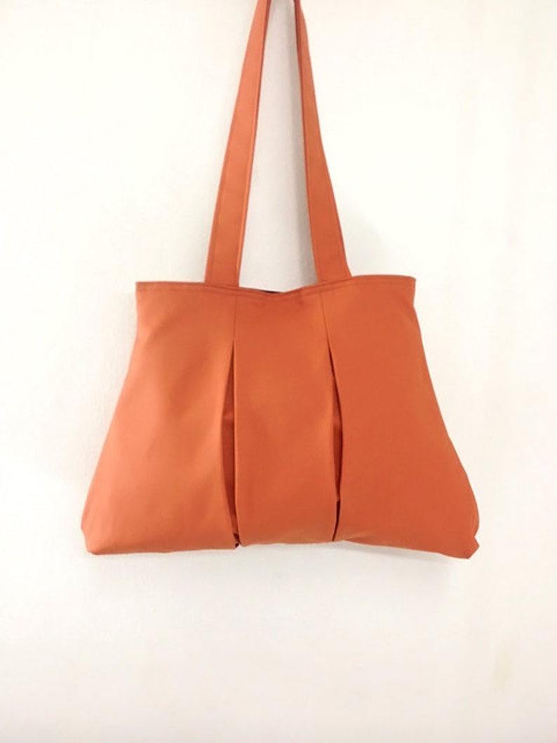 Handbags,Cotton bag Canvas bag diaper bag Shoulder bag,Hobo bag,Tote bag,Purse Everyday bag,Double Straps Burnt Orange Diana image 2