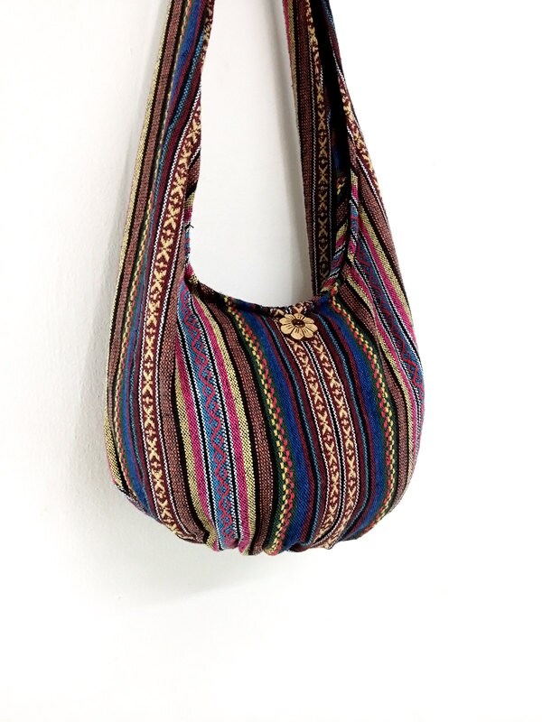 Woven Cotton Bag Hippie Bag Hobo Boho Bag Shoulder Bag Sling Etsy