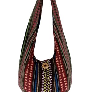 Geweven tas handtassen, portemonnee Tote Thaise katoenen tas, tribale tas, hippie tas, hobo tas, boho tas, schoudertas, damestas, korte en lange riem WF67 afbeelding 3