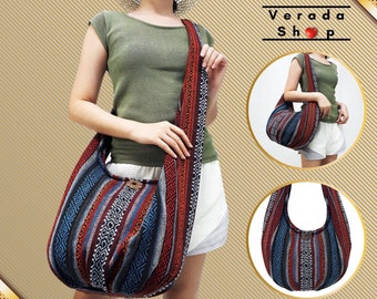 Handmade Woven Bag Handbags,Purse Tote Thai Cotton Bag,Hippie bag,Hobo bag,Boho bag,Shoulder bag,Women bag,Long & Short Strap (WF283)