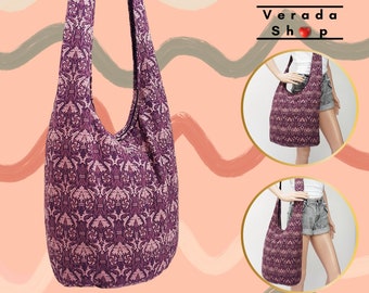 Women bag,Handbags,Thai Cotton bag Hippie bag,Hobo bag,Boho bag,Shoulder bag,Sling bag,Messenger bag,Tote bag,Crossbody bag Purse Amethyst