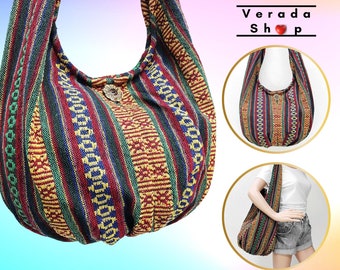 Handmade Woven Bag Handbags,Purse Tote Thai Cotton Bag,Hippie bag,Hobo bag,Boho bag,Shoulder bag,Women bag,Everyday bag,Short Strap (WF31)