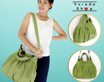 Handbags,Canvas Bag,Shoulder bag,Hobo bag,Hobo bag,Tote bag,Messenger bag,Purse Handbag Everyday bag, Pea Green  Kacy