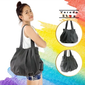 Handbags,Canvas Bag,Shoulder bag,Hobo bag,Handbags,Tote bag,Purse Everyday bag,Double Straps  Dark Gray  Grace