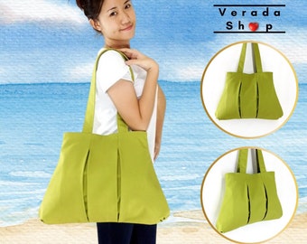 Handmade Bag,Canvas diaper bag Shoulder bag,Hobo bag,Tote bag,Purse Everyday bag,Double Straps  Apple Green  Diana