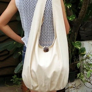 Handmade Canvas Bag,Cotton bag Shoulder bag,Sling bag,Hobo bag,Boho bag,Messenger bag,Tote Crossbody bag Handbags,Purse  Cream