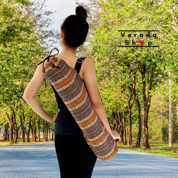 Handmade Yoga Mat Bag,yoga Bag,sports Bags,tote Yoga Sling Bag,pilates Bag,pilates  Mat Bag,woven Yoga Bag,women Bag,woven Cotton Bag WF6 