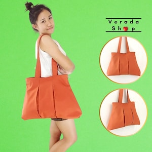 Handbags,Cotton bag Canvas bag diaper bag Shoulder bag,Hobo bag,Tote bag,Purse Everyday bag,Double Straps Burnt Orange Diana
