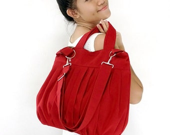 Canvas Bag Cotton bag Handbags Diaper bag Shoulder bag Hobo bag Tote bag Messenger Purse Everyday bag Red Martha