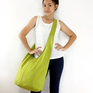Canvas Hobo Bag: Apple Green Crossbody Sling Bag