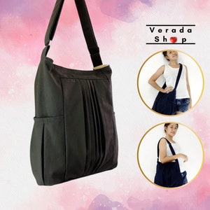 Handbags,Cotton bag Canvas Bag,Diaper bag,Shoulder bag,Hobo bag,Tote bag,Messenger Purse,Everyday bag, Dark Gray  Paula