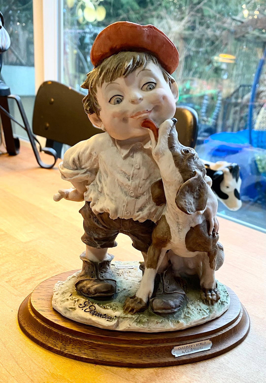 置物 g. Armani Giuseppe Armani DOG CHILDREN Giuseppe Armani Boy With Dog Figure 1980 - Etsy