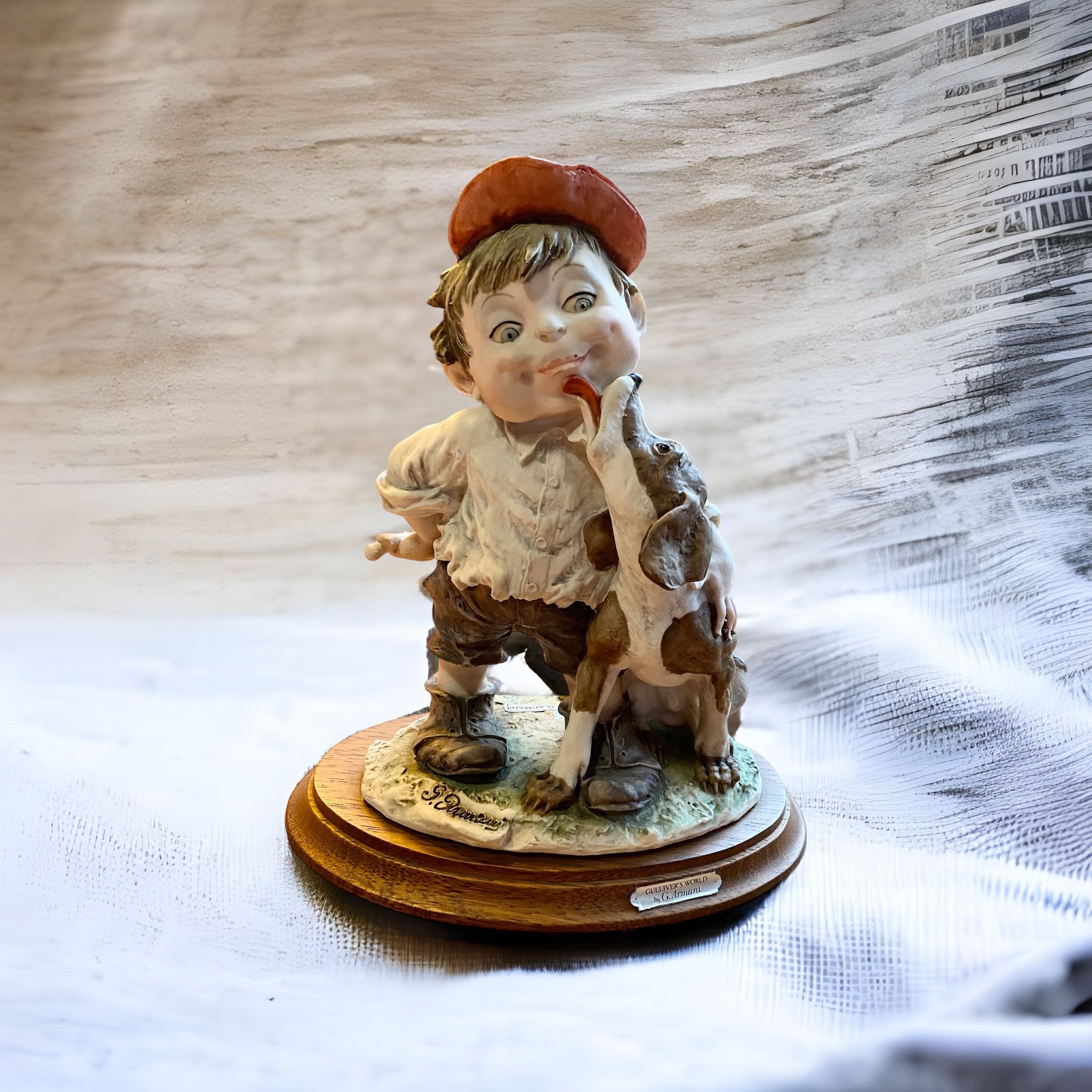 Giuseppe Armani Boy With Dog Figure 1980 - Etsy