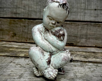 Michael Anderson and Sons Pottery   Denmark  Adorable Boy With Dog