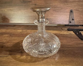 Antique Sterling and American Cut Crystal Perfume Bottle