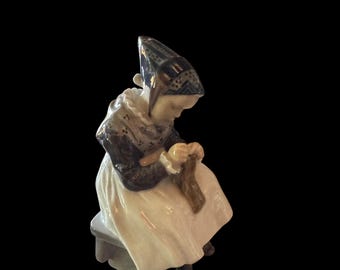 Royal Copenhagen Amager Girl Sewing Figurine