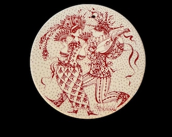 Bjorn Winblad For Nymolle Denmark February Masquerade Wall Plate 1970’s