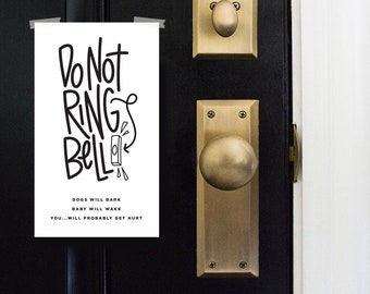 Do Not Ring Doorbell/Baby Sleeping/Funny baby sleeping sign/barking dogs door sign/ baby sleeping door sign/printable