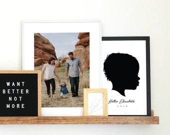 DIGITAL Custom Silhouette Portrait//baby silhouette//gallery wall print//keepsake//Grandparents Gift//Mothers day gift//Childs portrait