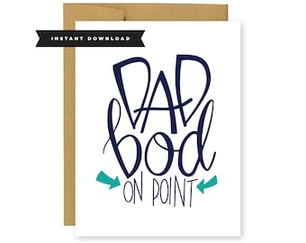 Dad Bod On Point//Fathers Day Card/Dad Card/Funny Fathers Day Card/Unique Card for Dad/Dad gifts under 5/Husband Card/A2 Card