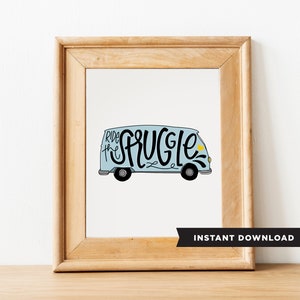 Ride The Struggle Bus / Descarga instantánea/Impresión digital / cartel desmotivacional / Arte ilustrado / Struggle Bus / VW bus / Arte divertido