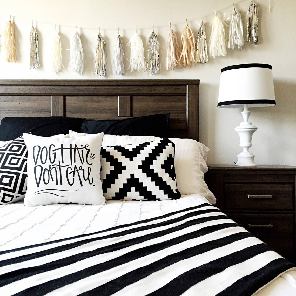 Dog Hair Dont Care // Throw Pillow Case // Handlettered Pillow Etsy